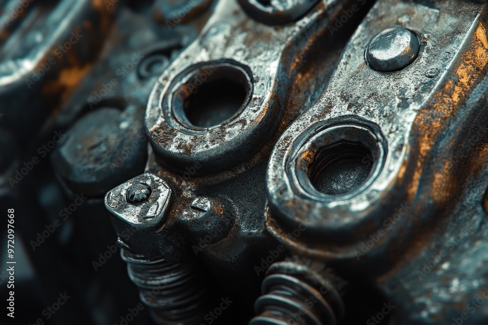 Close-up of Rusty Metal Parts with Holes and Screws Close-up of Rusty Metal Parts with Holes and Screws