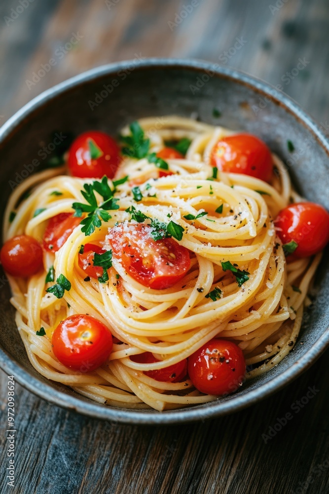 Spaghetti with Tomatoes and Parsley Spaghetti with Tomatoes and Parsley