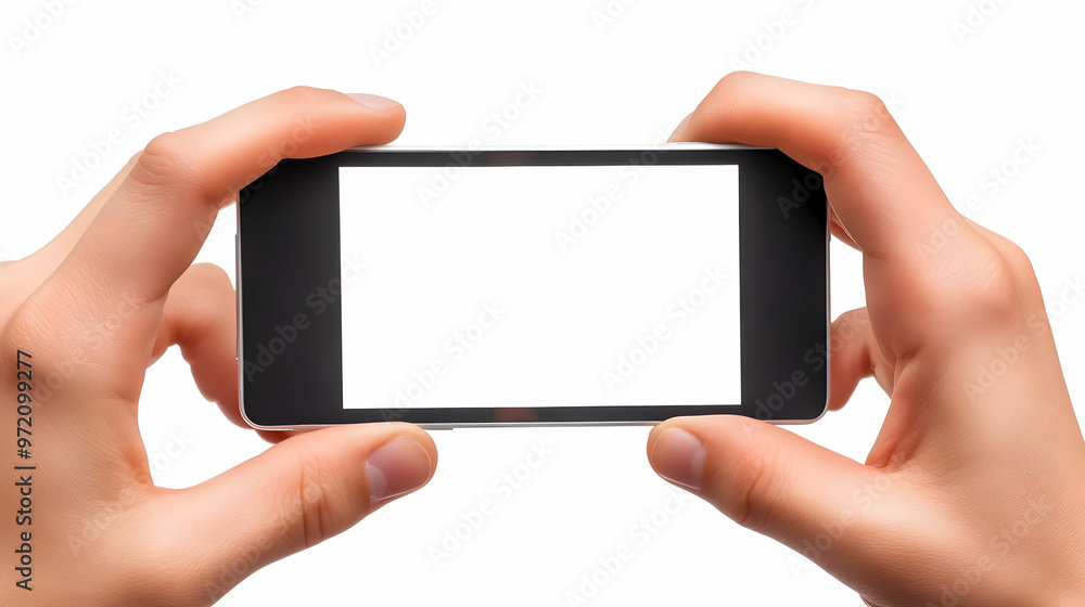 Hand Holding Smartphone with Blank Screen Hand Holding Smartphone with Blank Screen