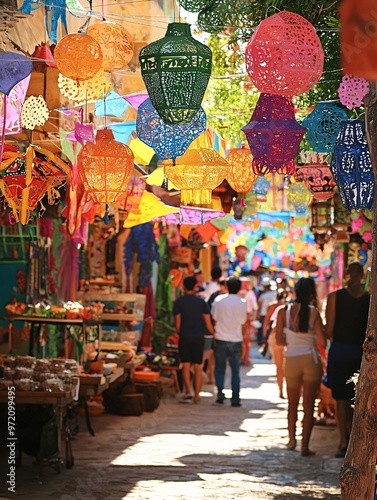 Wallpaper Mural A vibrant celebration buzzes with cheerful decorations, tempting food stalls, and the sound of joyful laughter. Torontodigital.ca