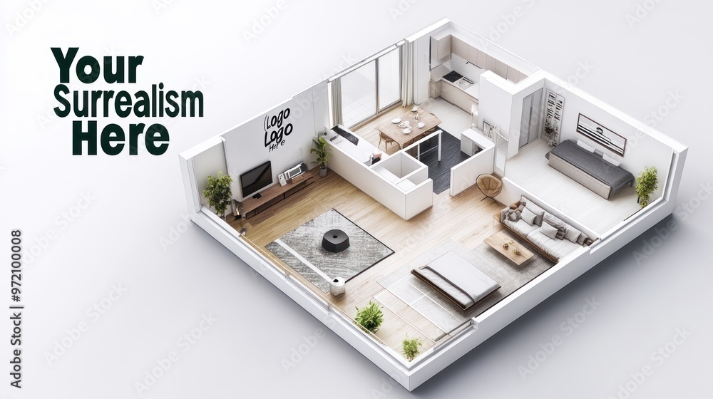 Modern Apartment Layout Visualization Modern Apartment Layout Visualization