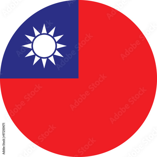National circular flag of Taiwan vector design and illustration