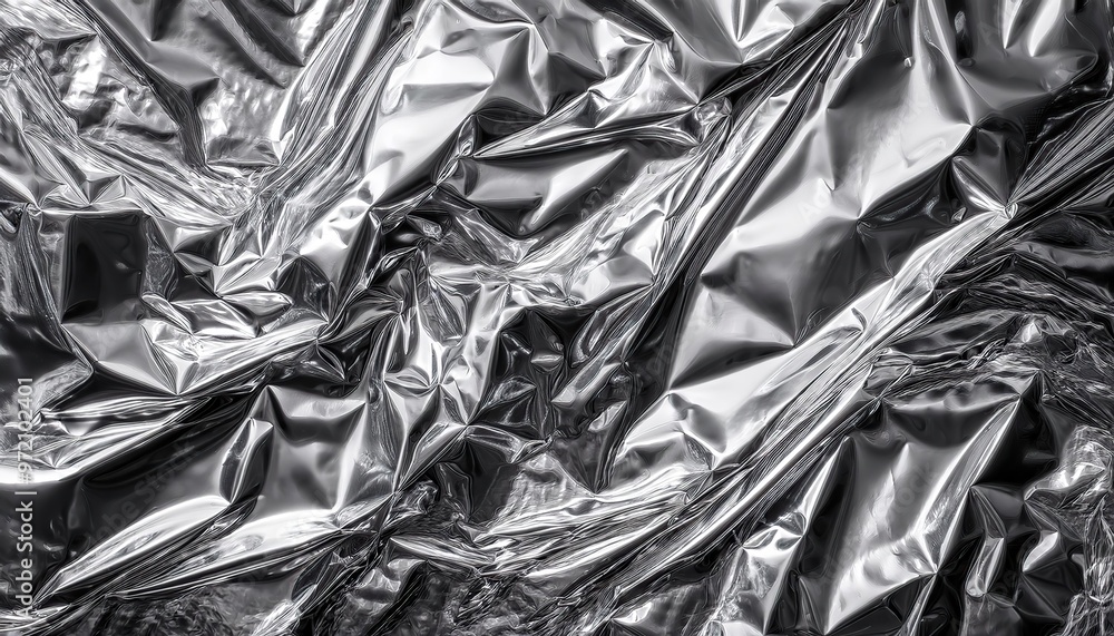 crumpled aluminum foil texture, Abstract aluminum folded shiny metal silver foil crumpled texture crumpled aluminum foil texture, Abstract aluminum folded shiny metal silver foil crumpled texture