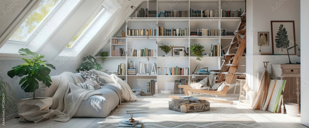 Picture of luxury modern design of a cozy small Scandinavian-style studio ...