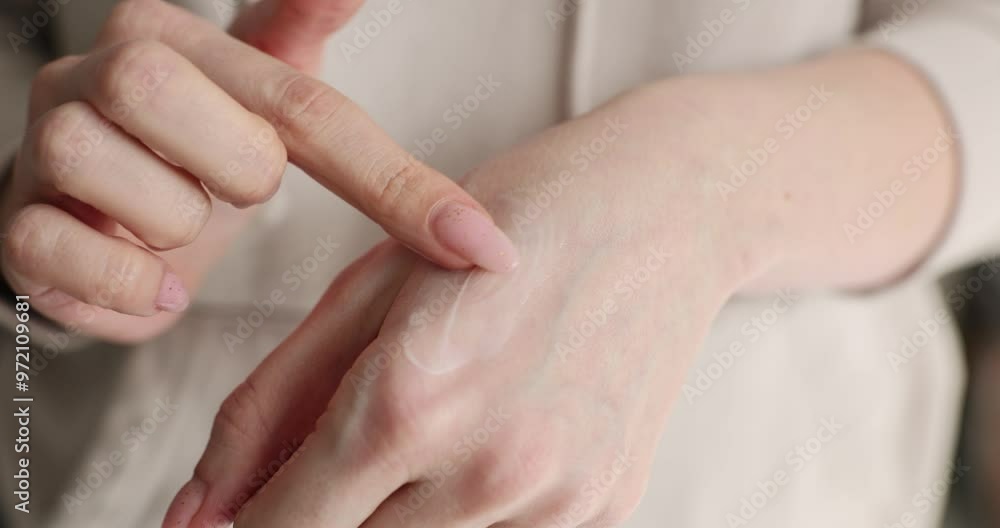 Applying moisturizing hand cream concept. Moisturizing and caring for hands Applying moisturizing hand cream concept. Moisturizing and caring for hands