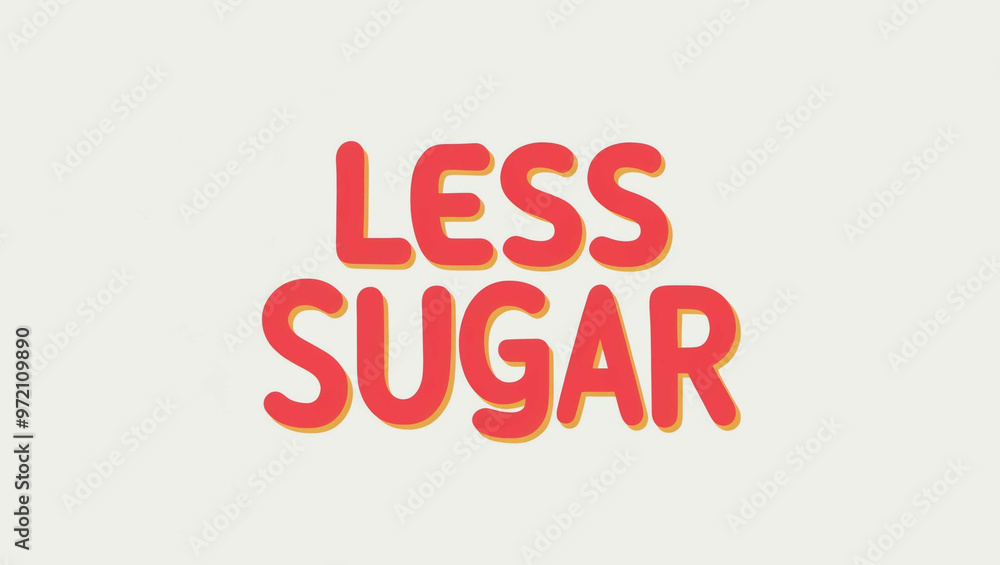 Less Sugar word quirky cute lettering on plain white background Less Sugar word quirky cute lettering on plain white background
