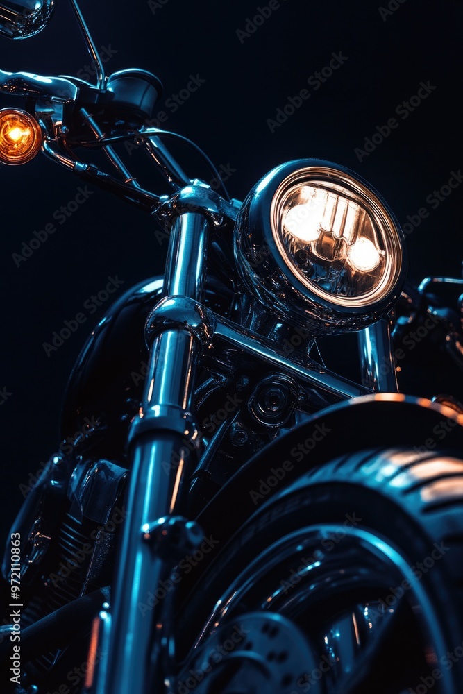 Fototapeta premium Motorcycle Headlight Close Up