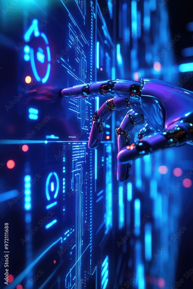 Robot Hand Computer Screen Interaction Robot Hand Computer Screen Interaction