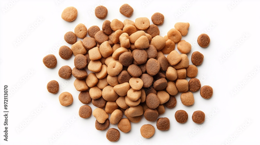 A Mountain of Nutrition: Premium pet food kibble piled high, capturing the essence of quality pet care. A Mountain of Nutrition: Premium pet food kibble piled high, capturing the essence of quality pet care.