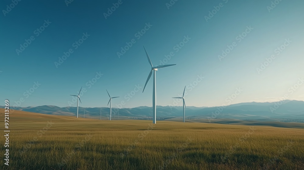 Obraz premium Wind Turbines in a Field.