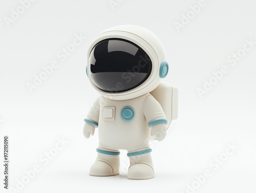 Wallpaper Mural White astronaut figurine with blue accents and black visor.  Torontodigital.ca