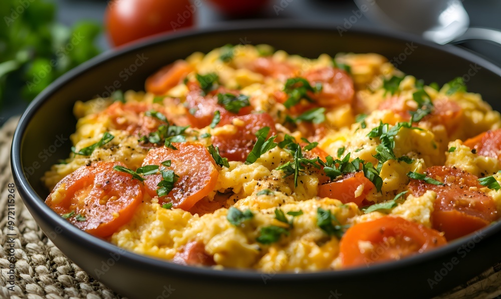 Tomato scrambled eggs, Generative AI Tomato scrambled eggs, Generative AI