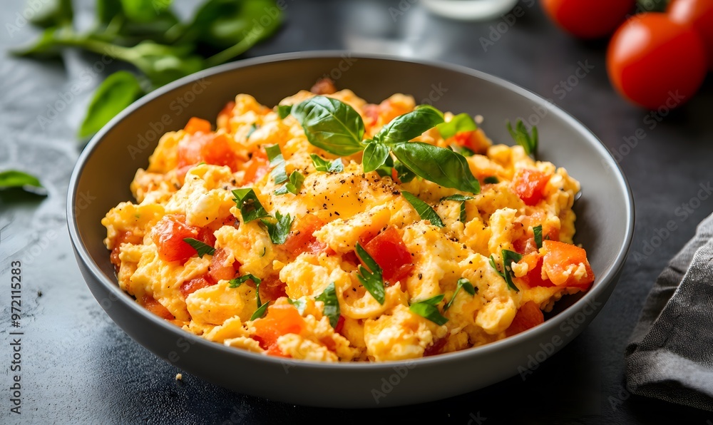 Tomato scrambled eggs, Generative AI Tomato scrambled eggs, Generative AI