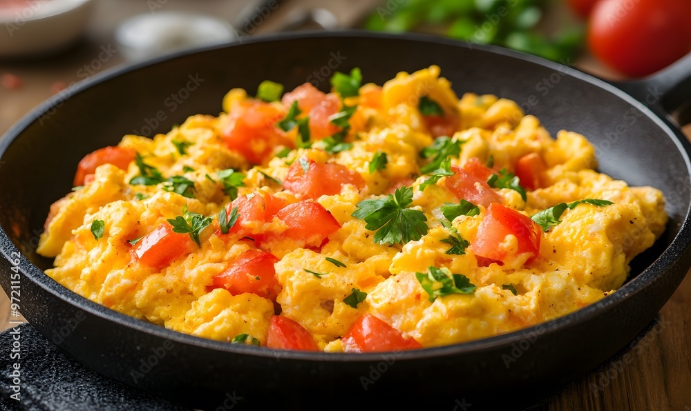 Tomato scrambled eggs, Generative AI Tomato scrambled eggs, Generative AI