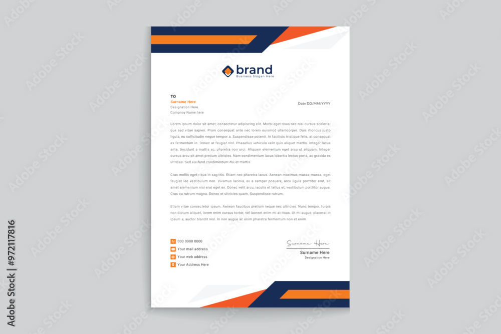 Orange shape letterhead design Orange shape letterhead design