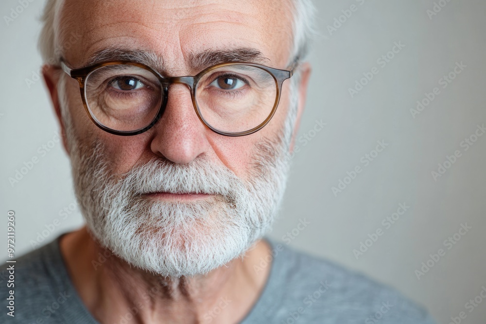 Serious middle aged man with glasses natural expression. Serious middle aged man with glasses natural expression.
