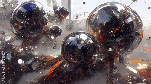 Reflective Spheres in a Public Space photo