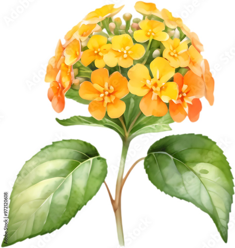 Charming Lantana Flower Cluster Artwork. 