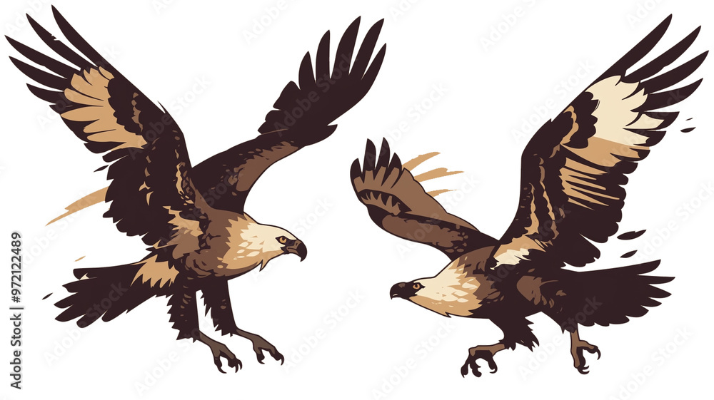 Obraz premium 【透過PNG】ミサゴミのアイコン素材集,鳥,野鳥,猛禽類,大きな鳥,