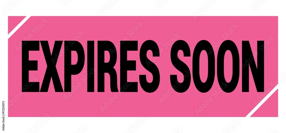 Fototapeta premium EXPIRES SOON text on pink-black grungy stamp sign.