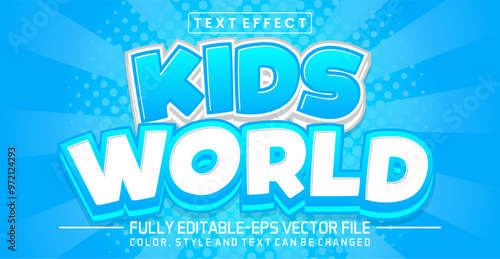 Kids world text effect editable