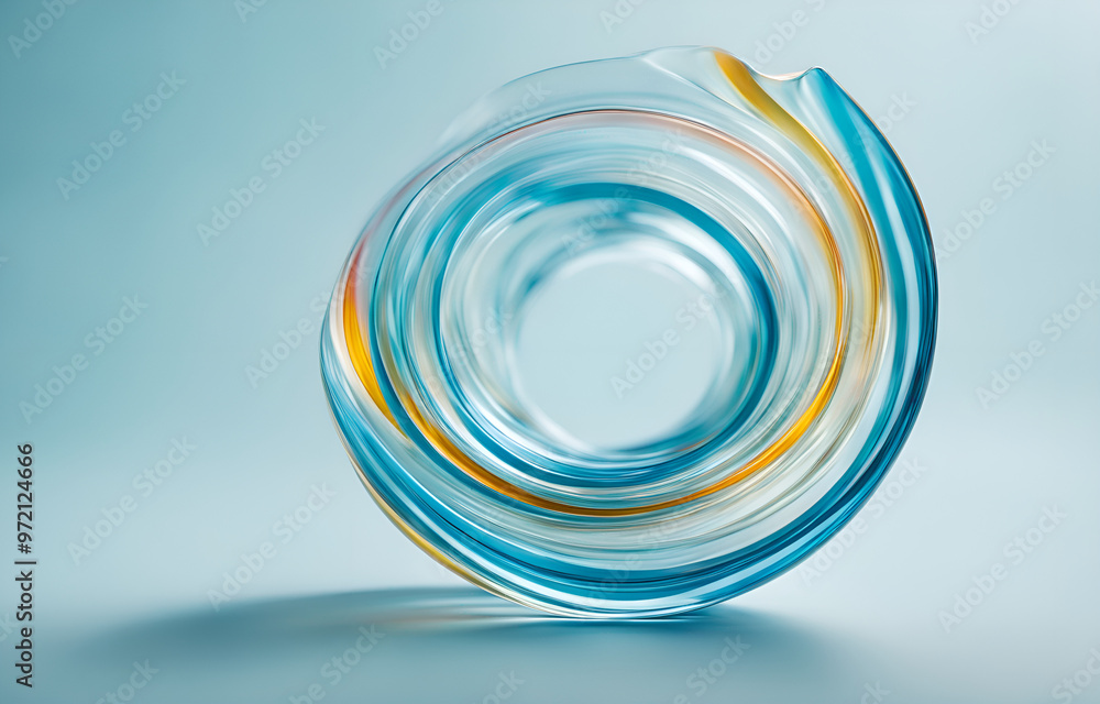 lose up of colorful glass spiral, motion blur, light blue background, high key color grading, soft shadows, clean sharp focus, paco rabbane Aesthetics lose up of colorful glass spiral, motion blur, light blue background, high key color grading, soft shadows, clean sharp focus, paco rabbane Aesthetics