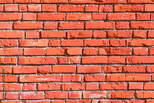 Close-up shot of an old red brick wall.