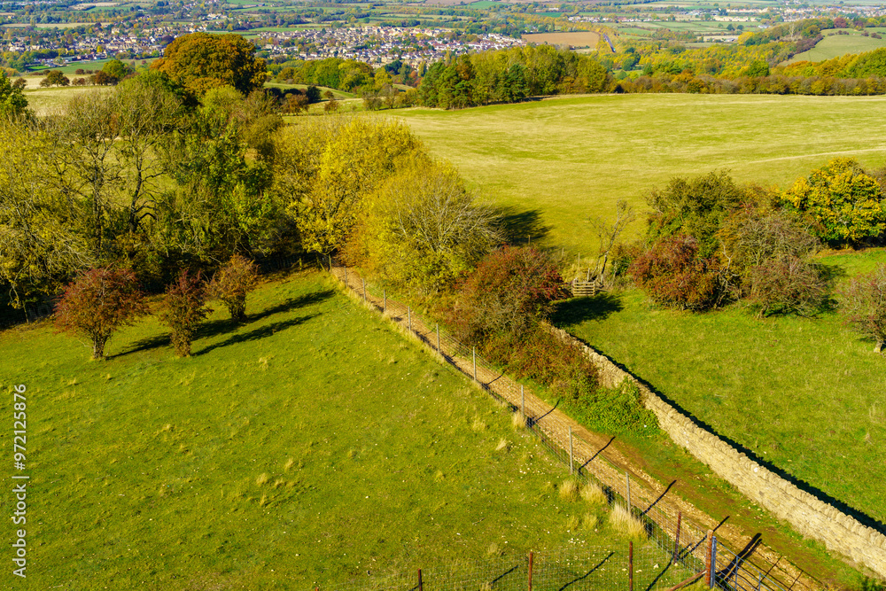 View of countryside landscape, in the Cotswolds