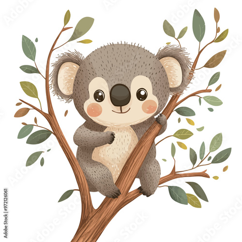 cute koala bear on a tree branch