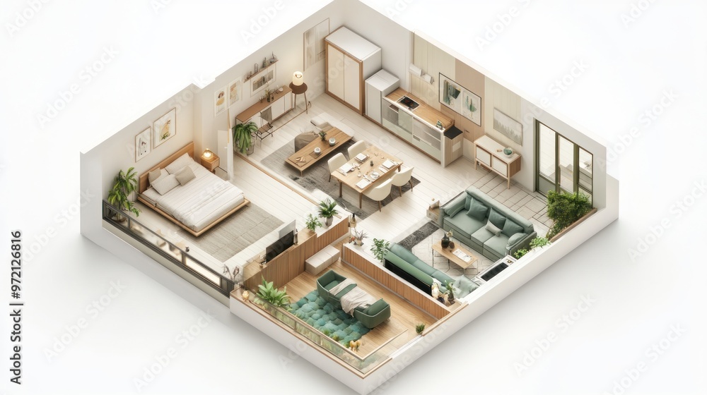 Modern Apartment Interior Design with Open Floor Plan Modern Apartment Interior Design with Open Floor Plan