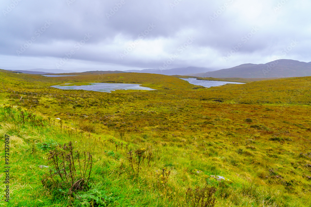 Countryside and mountain landscape along the NC500 route