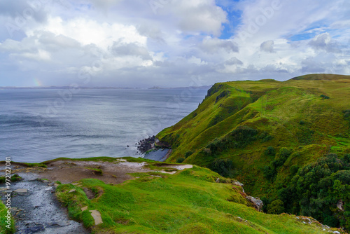 Obraz na płótnie Landscape and a rainbow, in the Isle of Skye w salonie