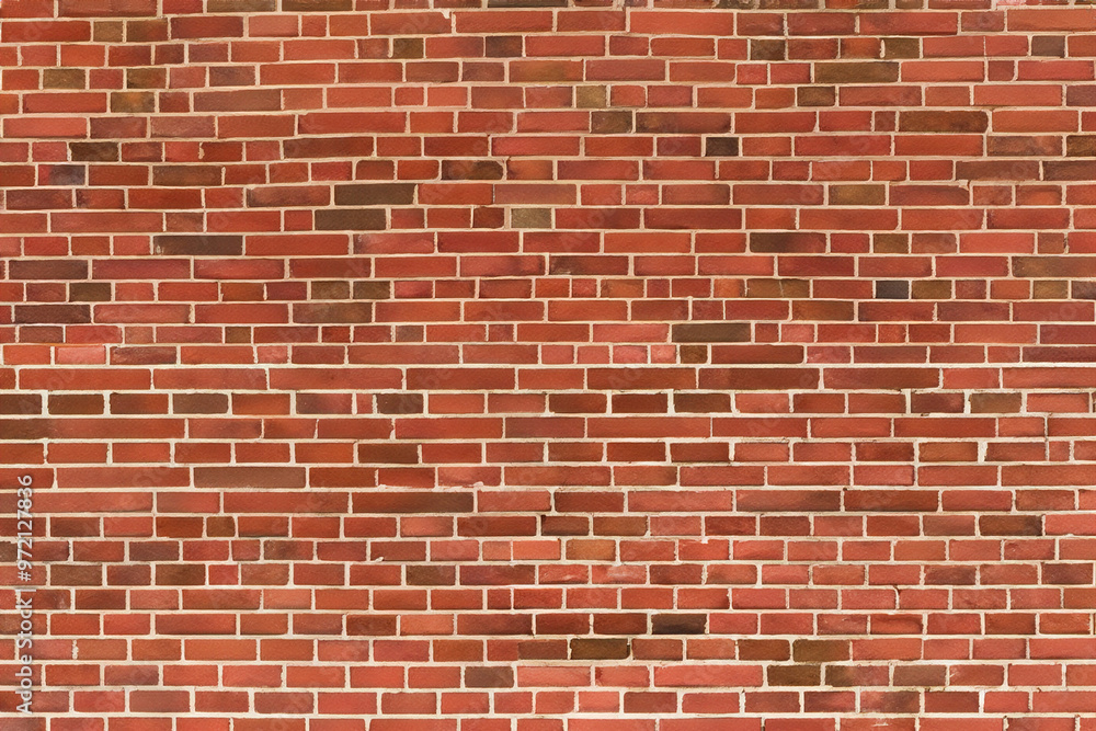 A red brick wall with white mortar. A red brick wall with white mortar.