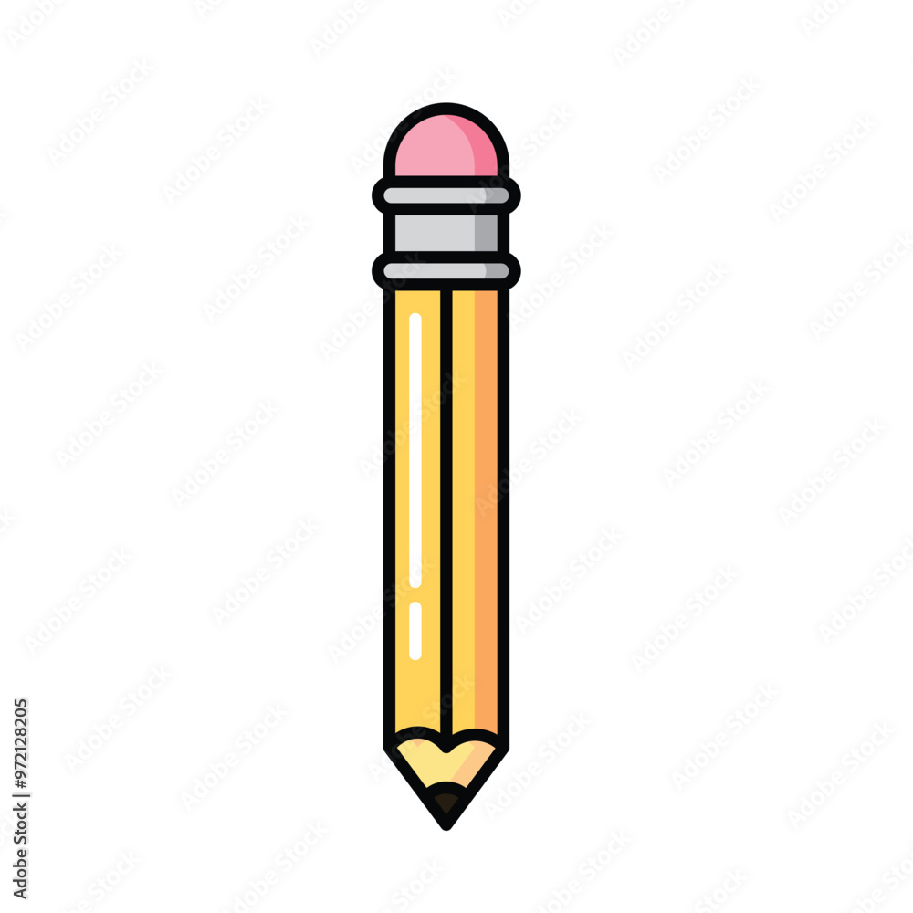 pencil combined with eraser learning icon, Outline symbol icon. Editable vector stroke. pencil combined with eraser learning icon, Outline symbol icon. Editable vector stroke.