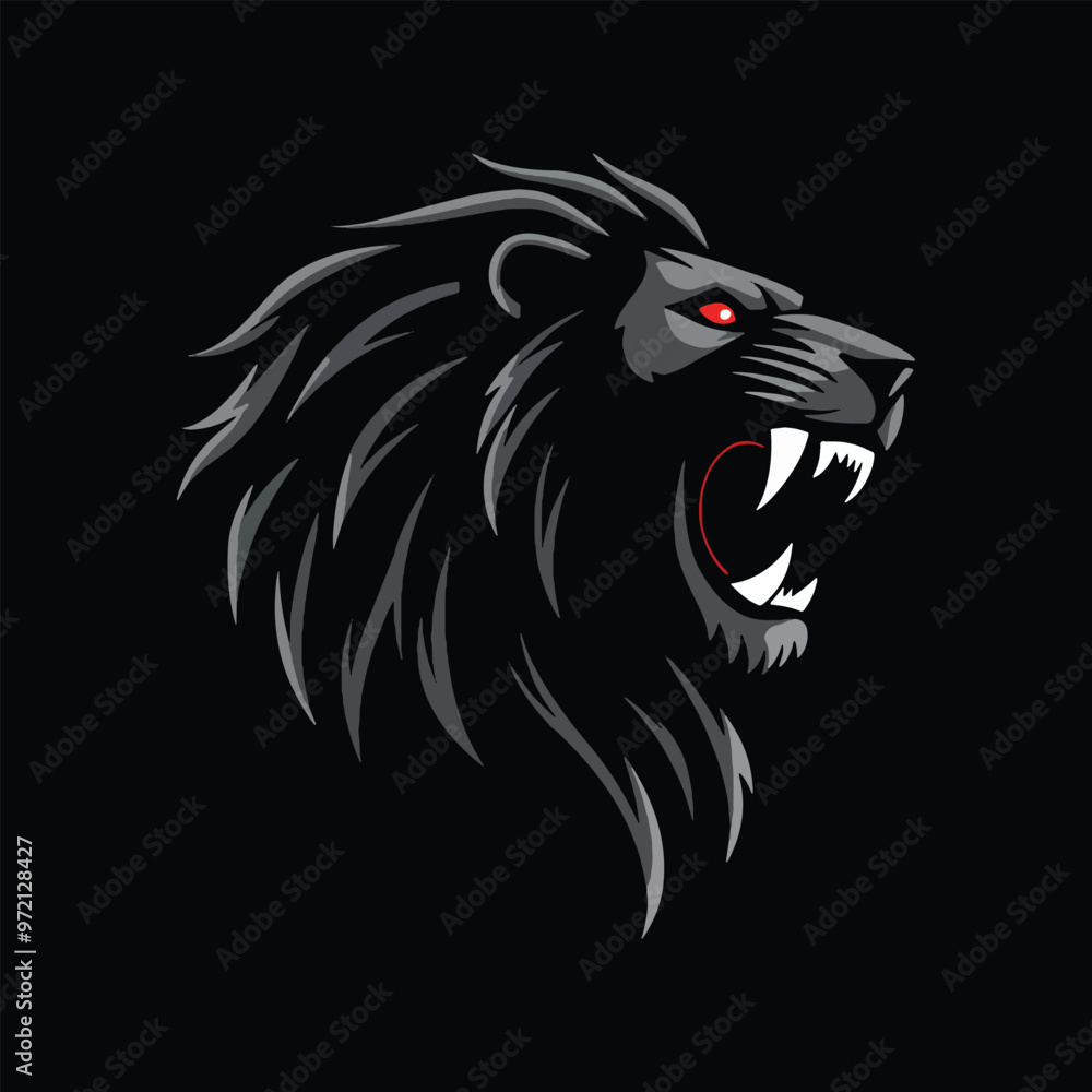 Fototapeta premium Elegant Vector Art of Lion Head, Perfect for Wallpaper