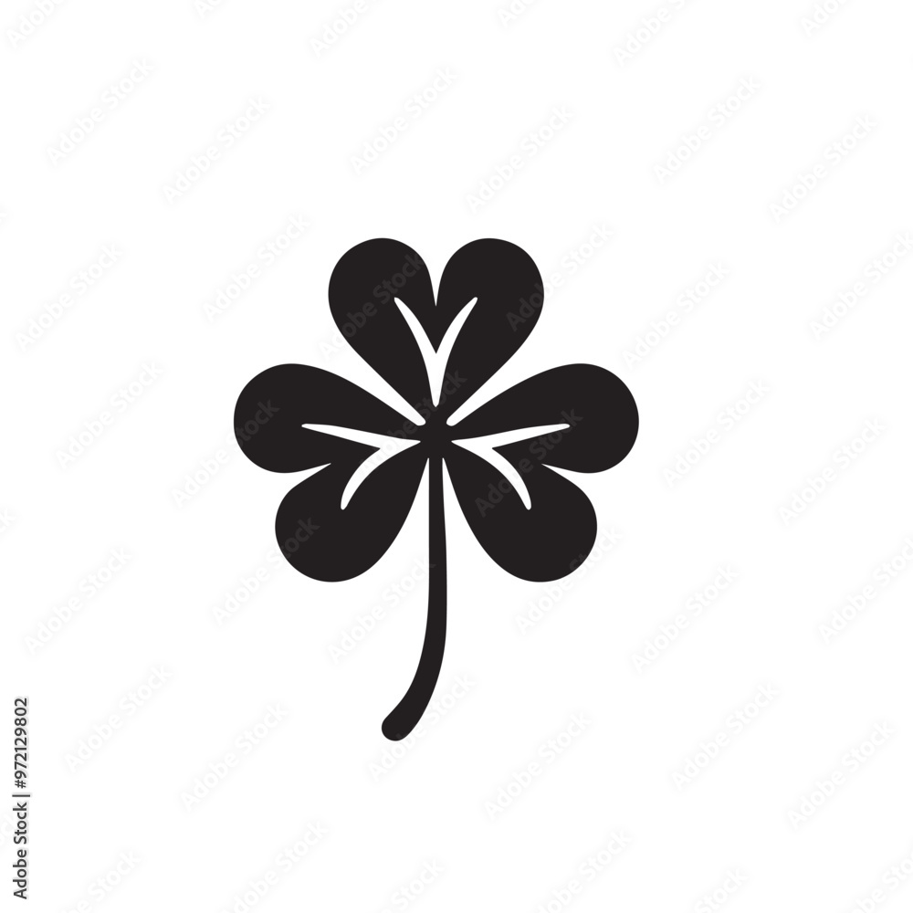 Clover leaf silhouette. clover leaf logo, icon vector design isolated on white background. Clover leaf silhouette. clover leaf logo, icon vector design isolated on white background.