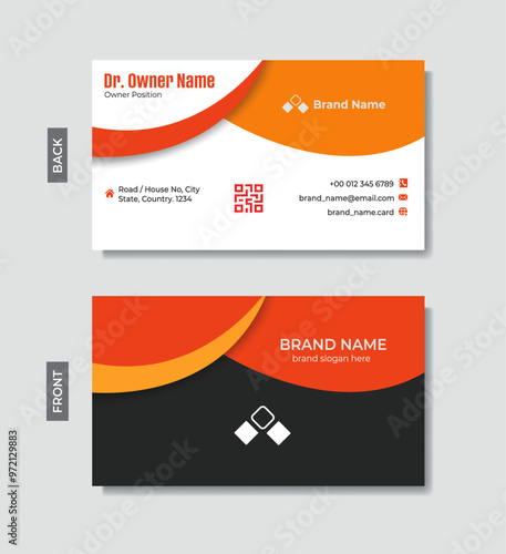 Modern business card template design for business and multiparous use