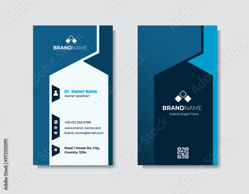 Modern business card template design for business and multiparous use