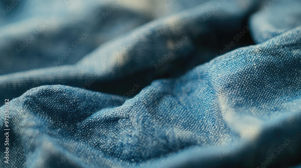 A close-up of faded denim fabric, capturing its soft texture and old-school, worn-in appearance. A close-up of faded denim fabric, capturing its soft texture and old-school, worn-in appearance.