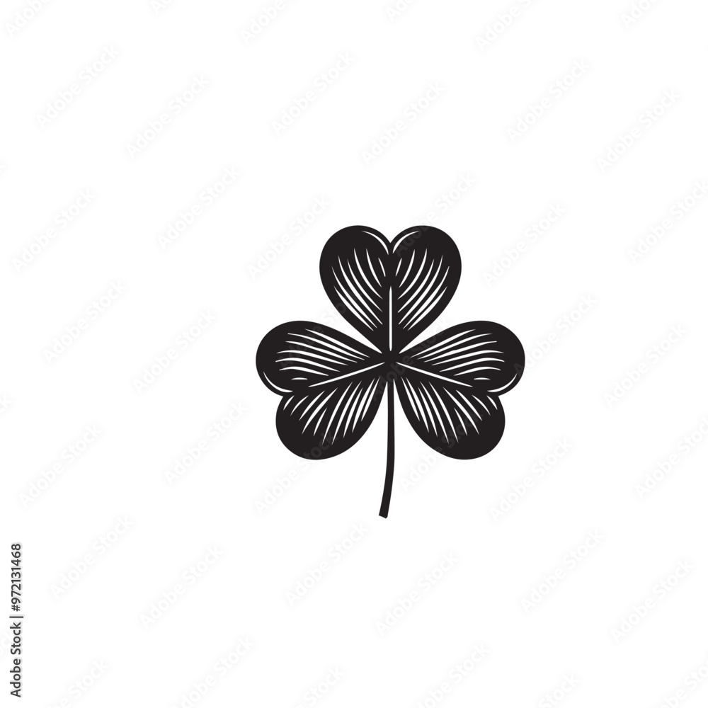 Clover leaf silhouette. clover leaf logo, icon vector design isolated on white background. Clover leaf silhouette. clover leaf logo, icon vector design isolated on white background.