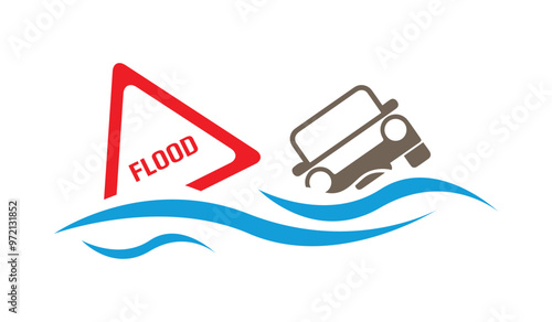 flood zone sign on white background	