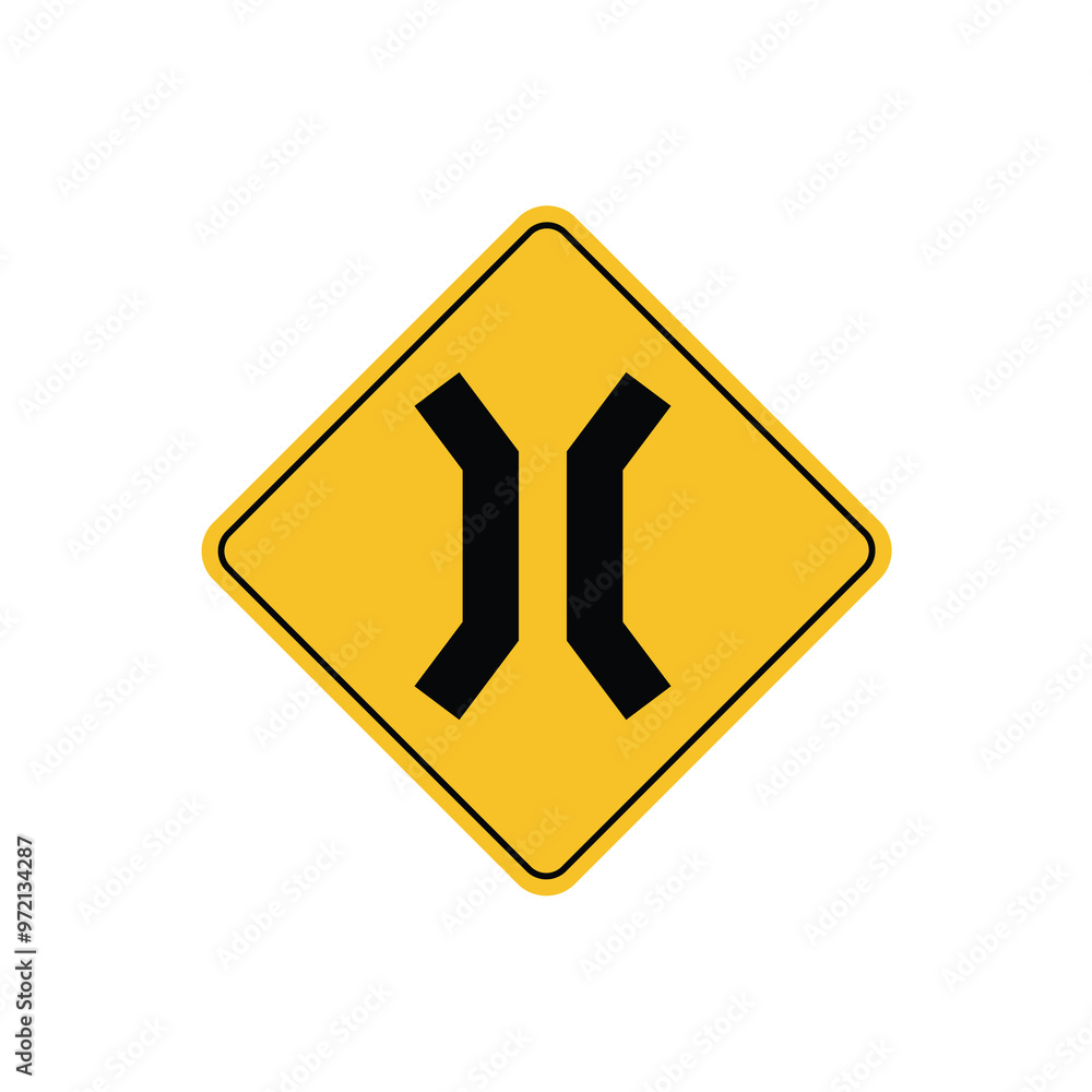 road sign icon, warning for a narrowing on yellow rhombus. board.suitable for poster use and web icon
road sign icon, warning for a narrowing on yellow rhombus. board.suitable for poster use and web icon
