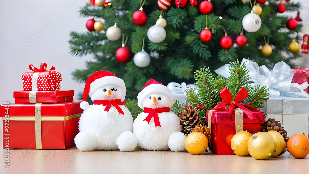christmas tree and snowman christmas tree and snowman