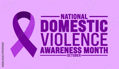 domestic violence awareness month background or banner design template is observed every year in October. Holiday concept. Template for card, poster, placard, template. eps 10