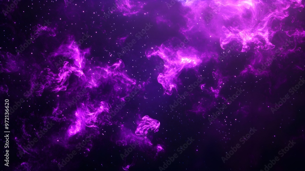 Cosmic swirling pattern in deep purples and blacks, ethereal nebula shapes, glowing stars scattered, seamless design, fantasy style, digital art. Cosmic swirling pattern in deep purples and blacks, ethereal nebula shapes, glowing stars scattered, seamless design, fantasy style, digital art.