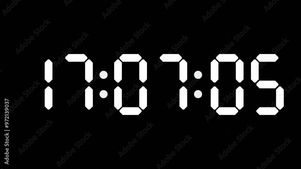 17:07 - 60 Second Full-Screen Countdown Timer with 7-Segment Display | 5:07 PM (Five O'Clock Seven Minutes) | Seventeen O'Clock, Seven Minutes 17:07 - 60 Second Full-Screen Countdown Timer with 7-Segment Display | 5:07 PM (Five O'Clock Seven Minutes) | Seventeen O'Clock, Seven Minutes
