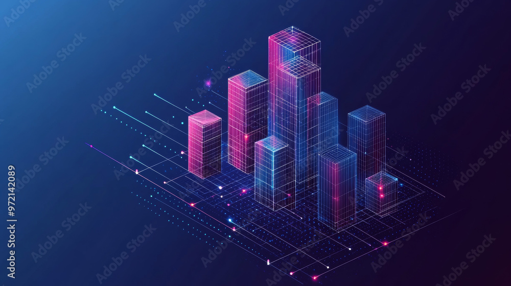 Abstract low-poly wireframe mesh design on a dark blue background. Vector illustration.
Abstract low-poly wireframe mesh design on a dark blue background. Vector illustration.