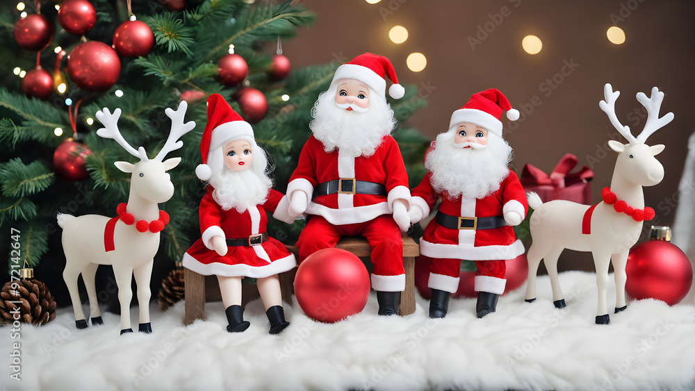 santa claus and christmas tree santa claus and christmas tree