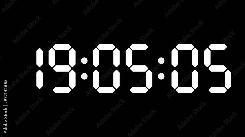 19:05 - 60 Second Full-Screen Countdown Timer with 7-Segment Display | 7:05 PM (Seven O'Clock Five Minutes) | Nineteen O'Clock, Five Minutes 19:05 - 60 Second Full-Screen Countdown Timer with 7-Segment Display | 7:05 PM (Seven O'Clock Five Minutes) | Nineteen O'Clock, Five Minutes