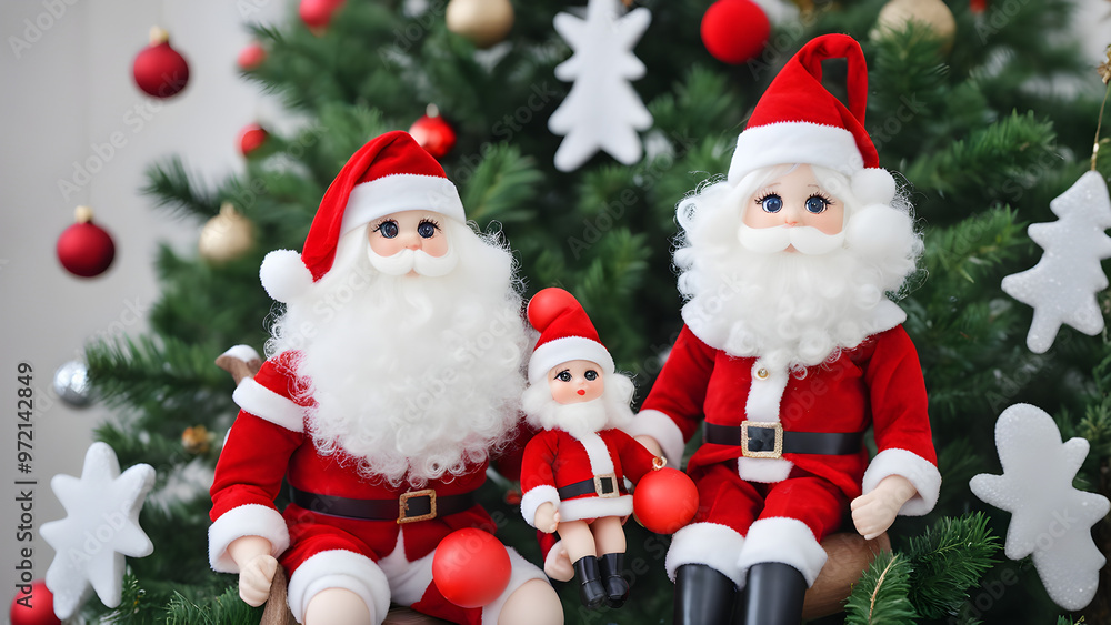 santa claus and christmas tree santa claus and christmas tree